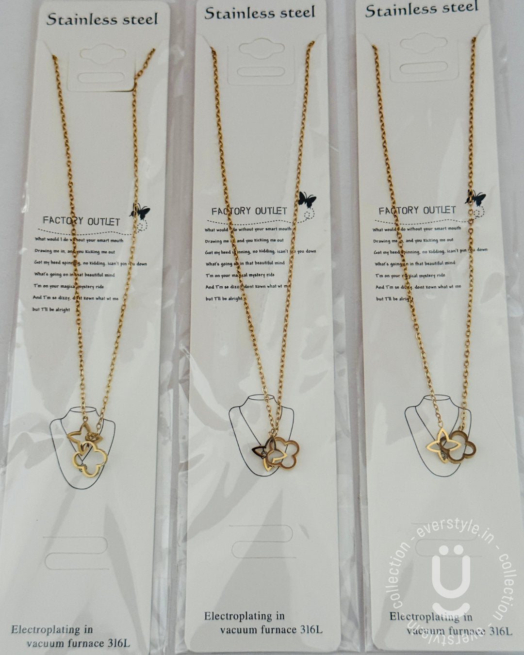 Anti-Tarnish Gold Double Clover & Star Necklace
