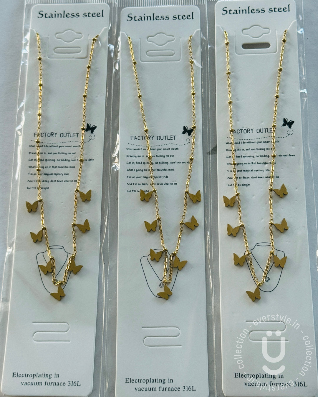 Anti-Tarnish Gold Butterfly Necklace
