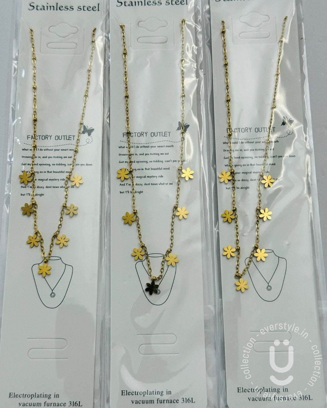 Anti-Tarnish Gold Flower Necklace