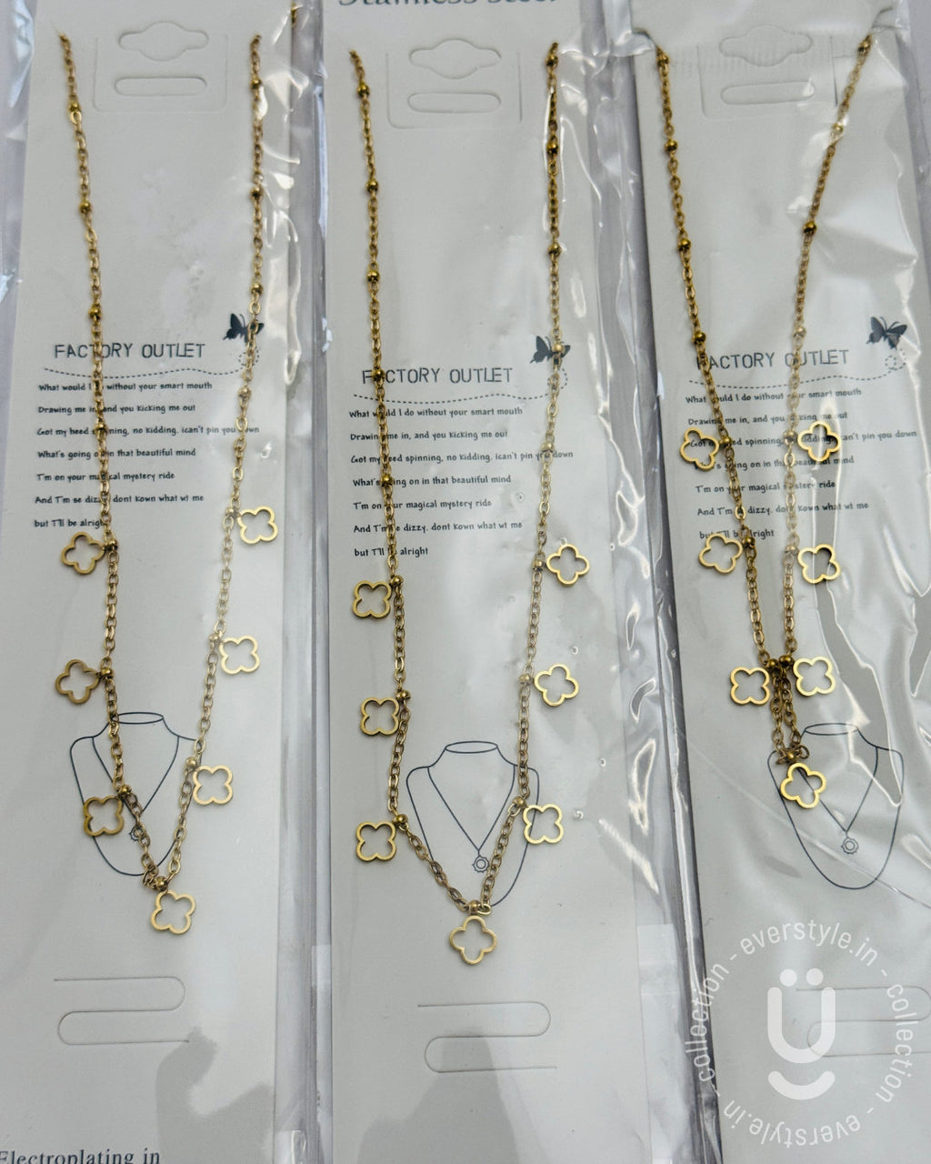 Anti-Tarnish Gold Clover Necklace