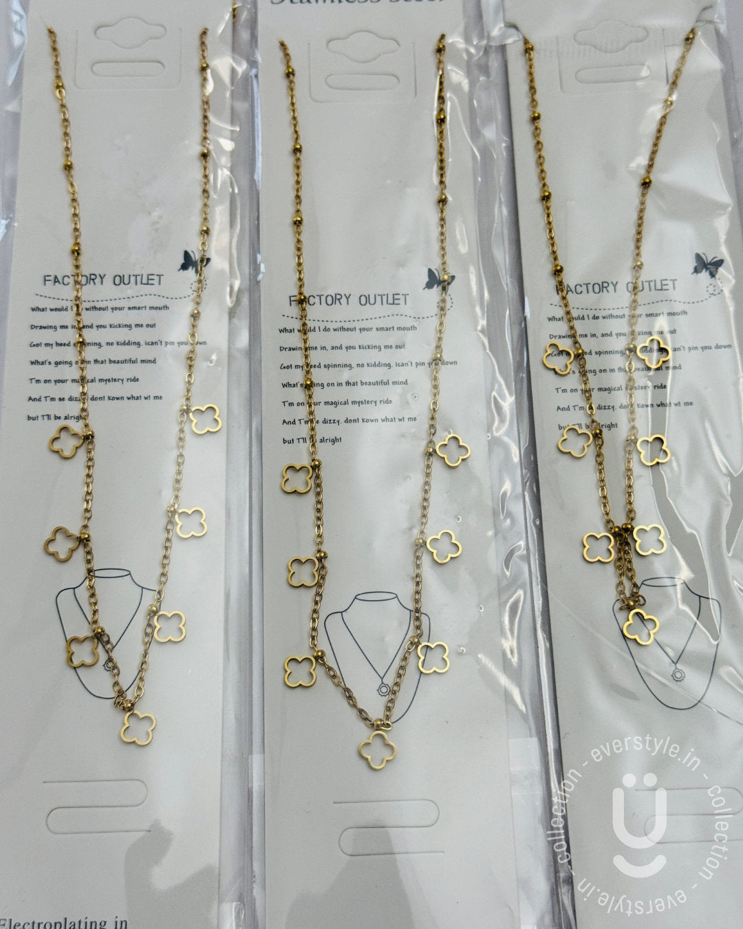 Anti-Tarnish Gold Clover Necklace