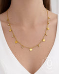 Anti-Tarnish Gold Heart Stone Necklace
