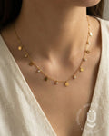 Anti-Tarnish Gold Flower Stone Necklace