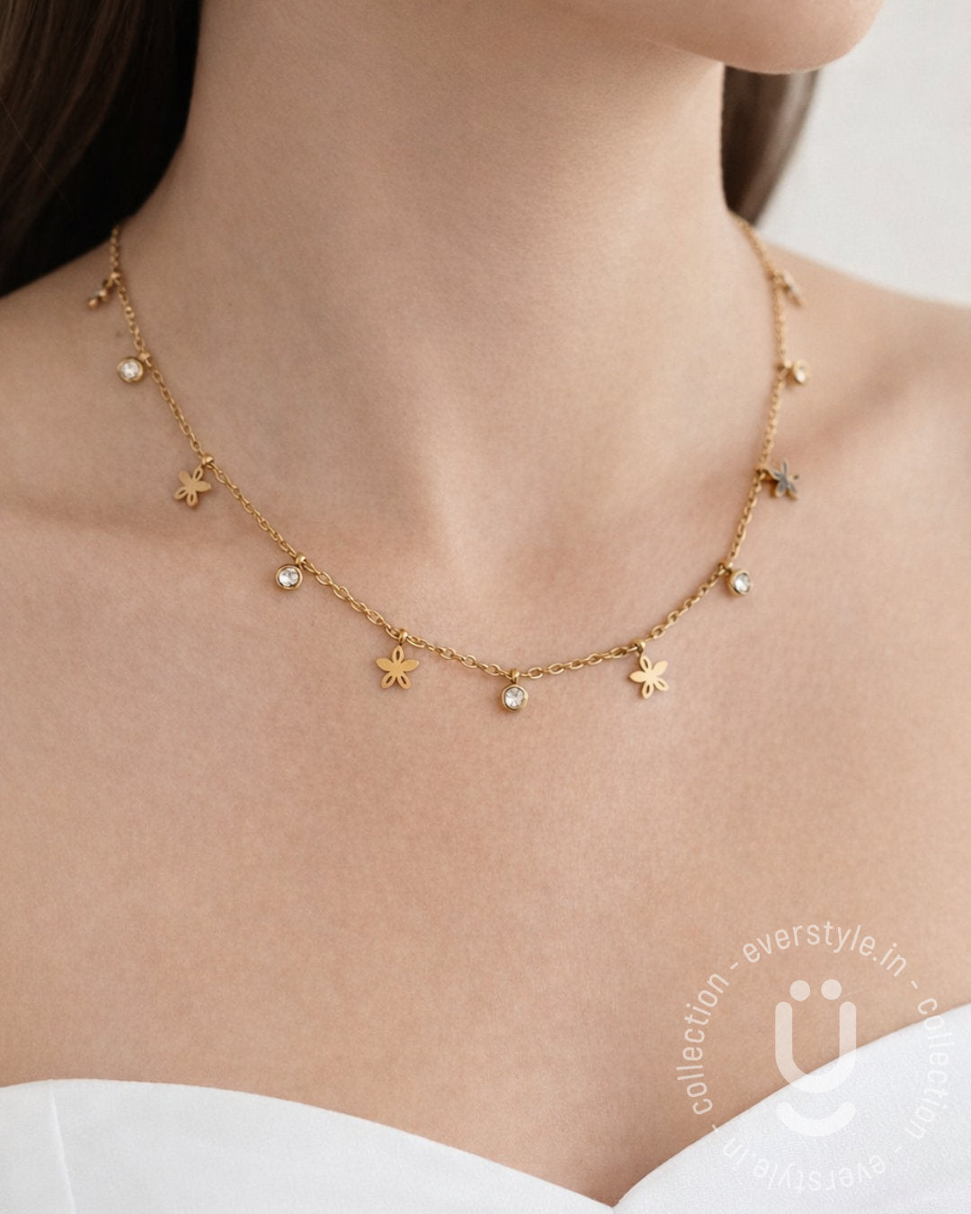 Anti-Tarnish Gold Star Stone Necklace