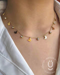 Anti-Tarnish Gold Butterfly Stone Necklace