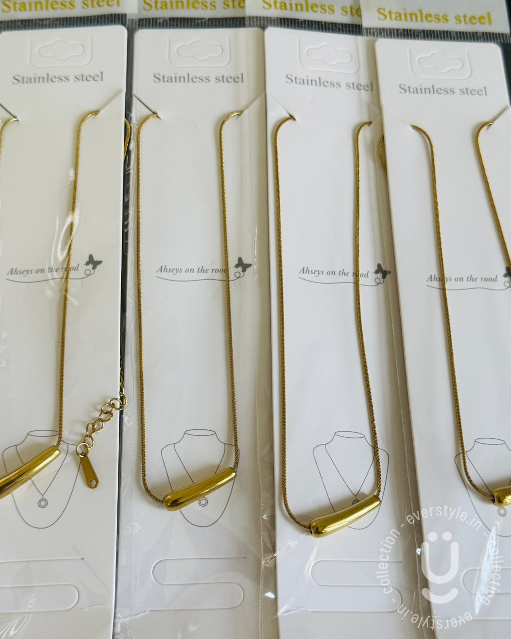Anti-Tarnish Gold Tube Necklace