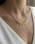Anti-Tarnish Gold Flower Charms Necklace