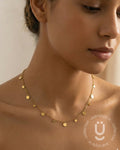 Anti-Tarnish Gold Round Charms Necklace