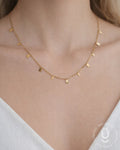 Anti-Tarnish Gold Rectangle Charms Necklace