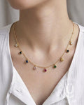 Anti-Tarnish Gold Multi Stone Necklace