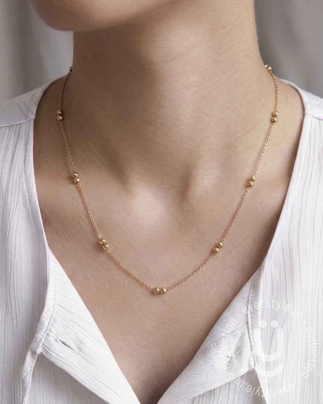 Anti-Tarnish Gold Ball Adjustable Necklace