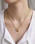 Anti-Tarnish Rose Stone Pendant Necklace