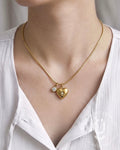 Anti-Tarnish Heart Stone Pendant Necklace