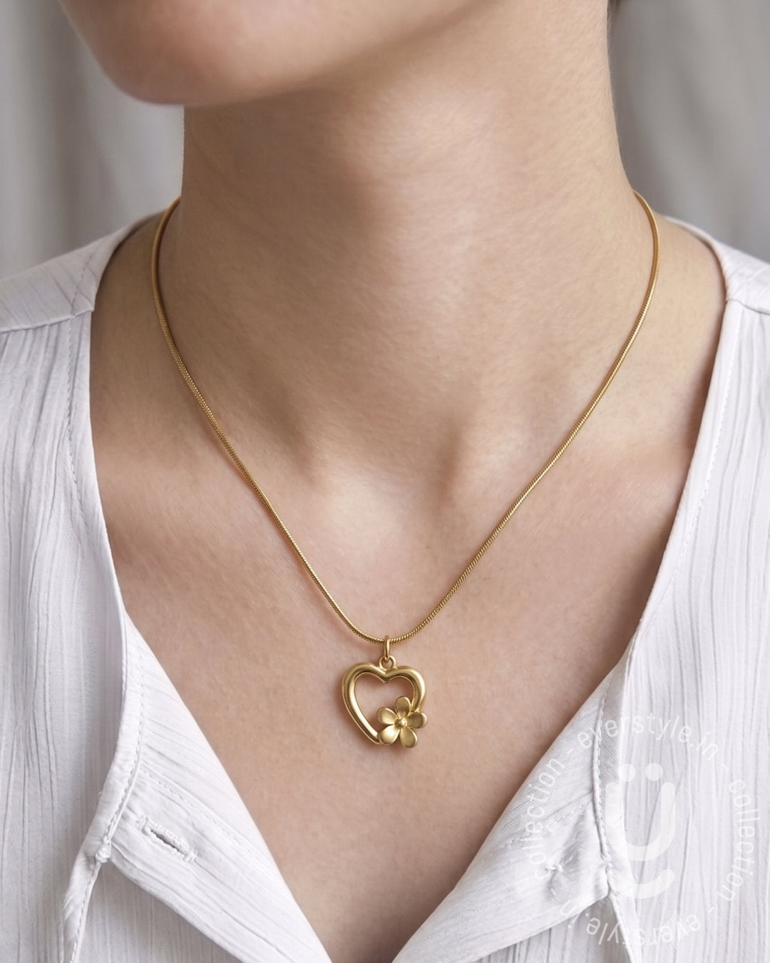 Anti-Tarnish Gold Heart Pendant Necklace