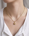 Anti-Tarnish Gold Flower Pendant Necklace