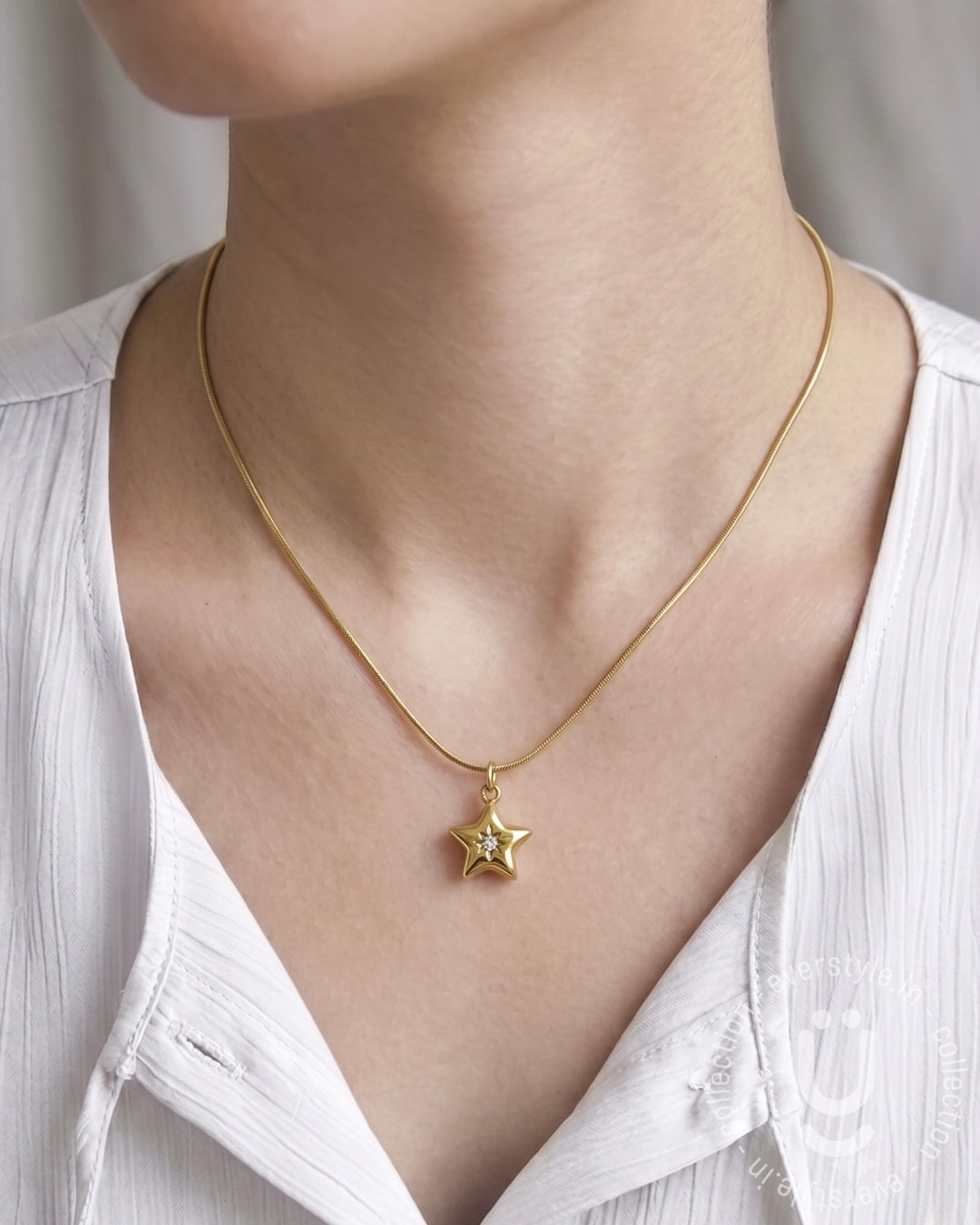 Anti-Tarnish Gold Star Pendant Necklace