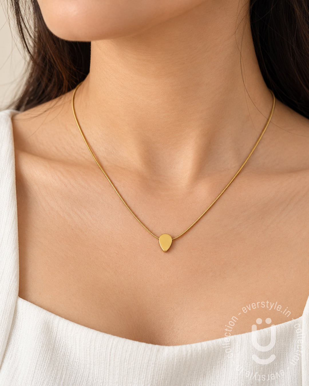 Anti-Tarnish Gold Drop Pendant Necklace