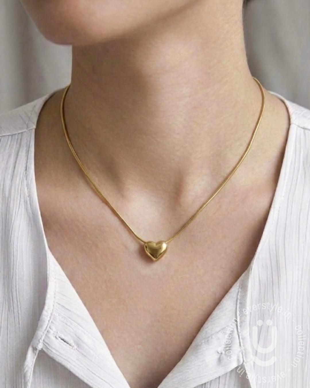Anti-Tarnish Gold Heart Pendant Necklace