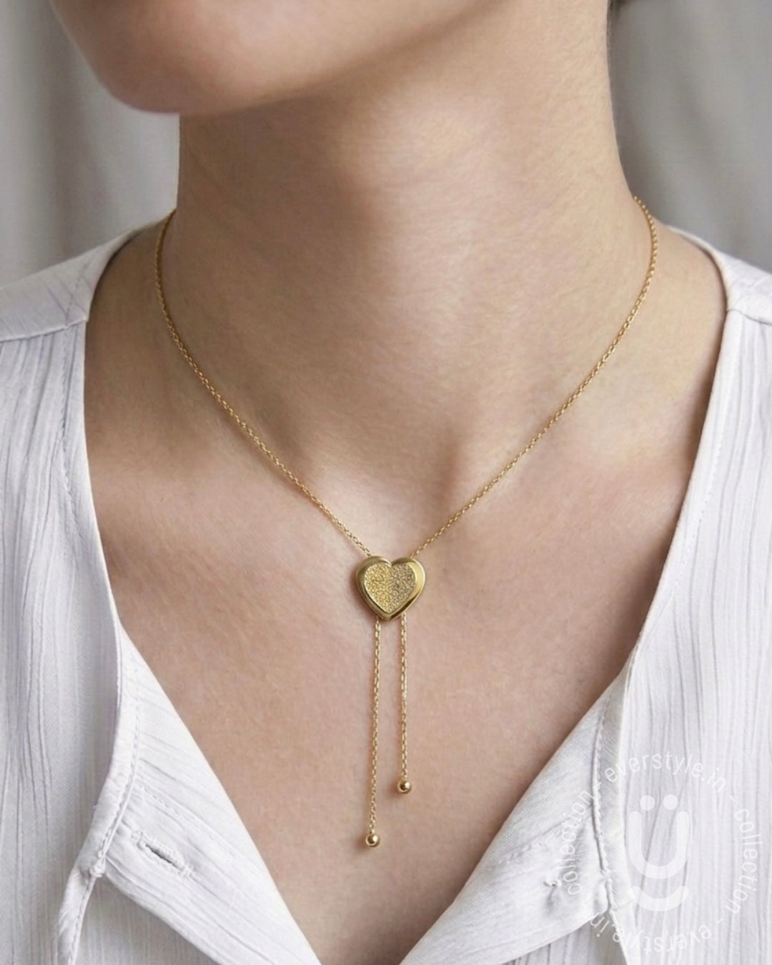 Anti-Tarnish Gold Heart Pendant Necklace