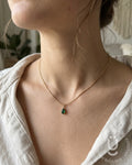 Anti-Tarnish Gold Green Pendant Necklace
