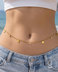 Anti-Tarnish Gold Heart Stone Waist Chain Adjustable