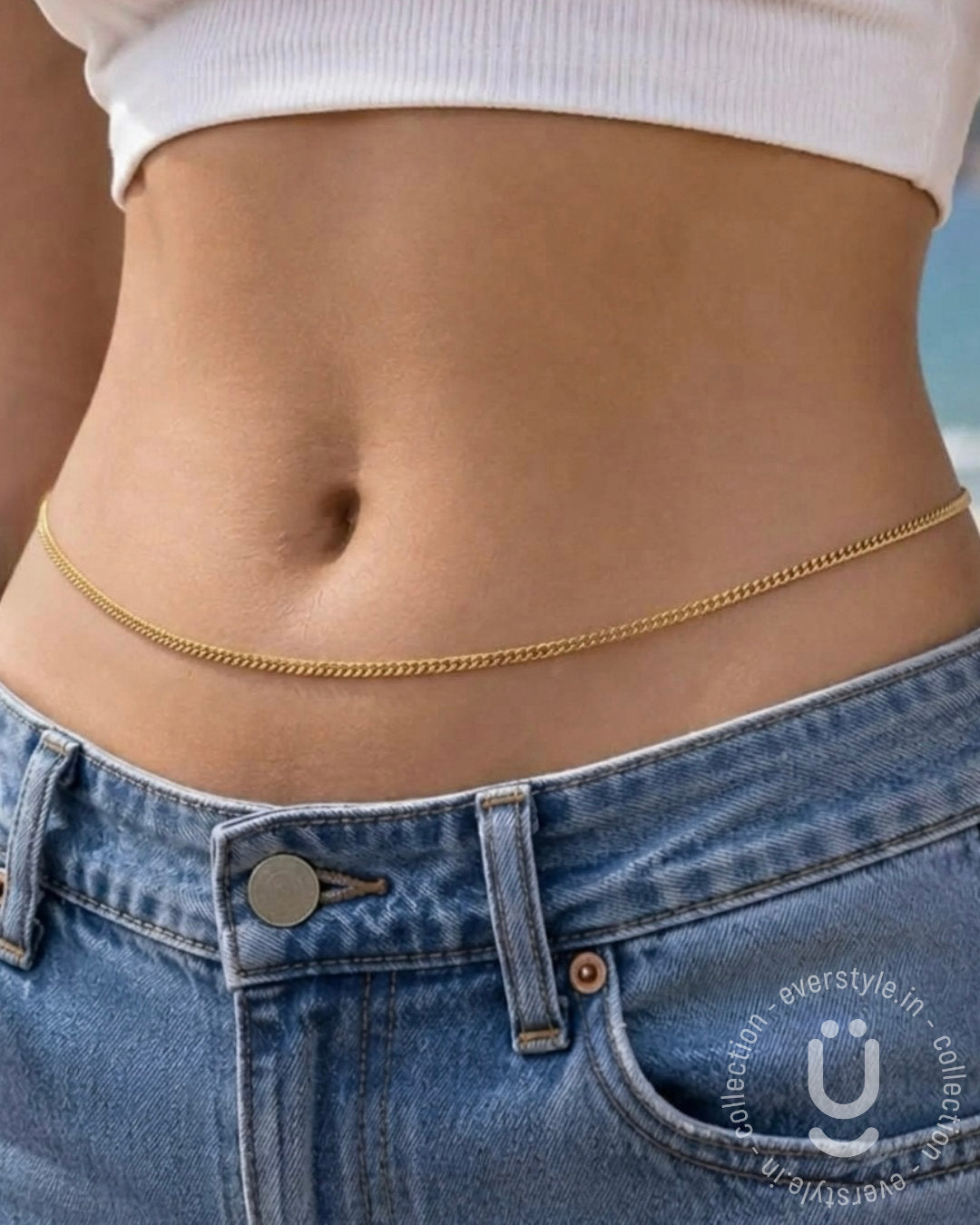Anti-Tarnish Gold Simple Waist Chain Adjustable