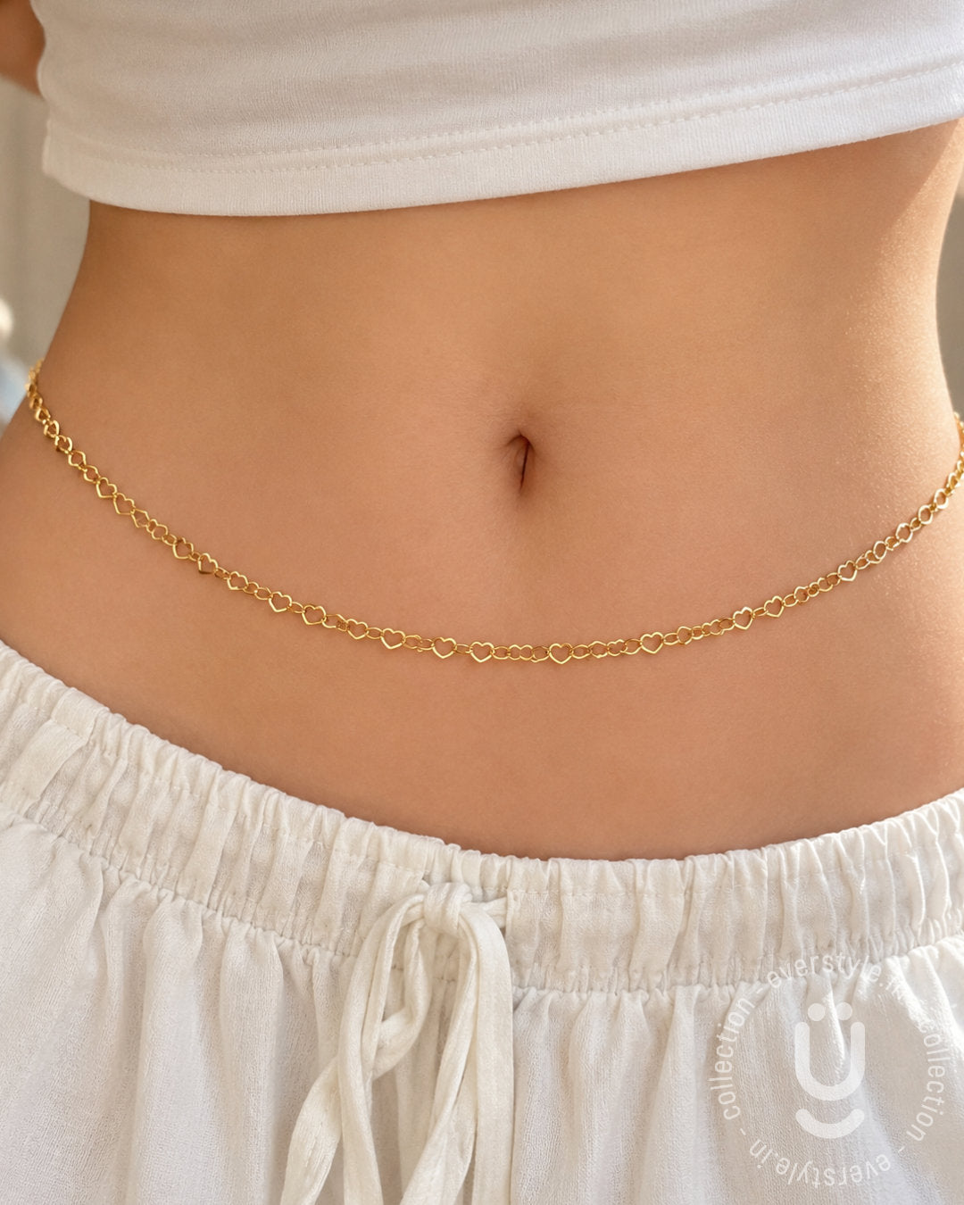 Anti-Tarnish Gold Simple Heart Waist Chain Adjustable