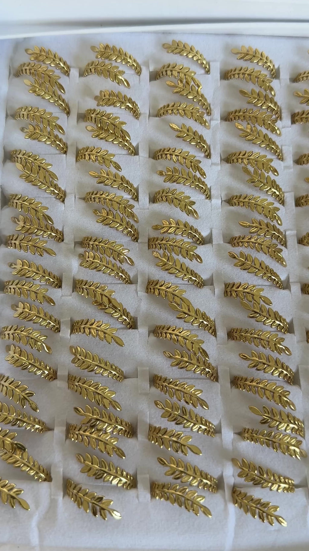Anti-Tarnish Gold Leaf Finger Ring Adjustable Size