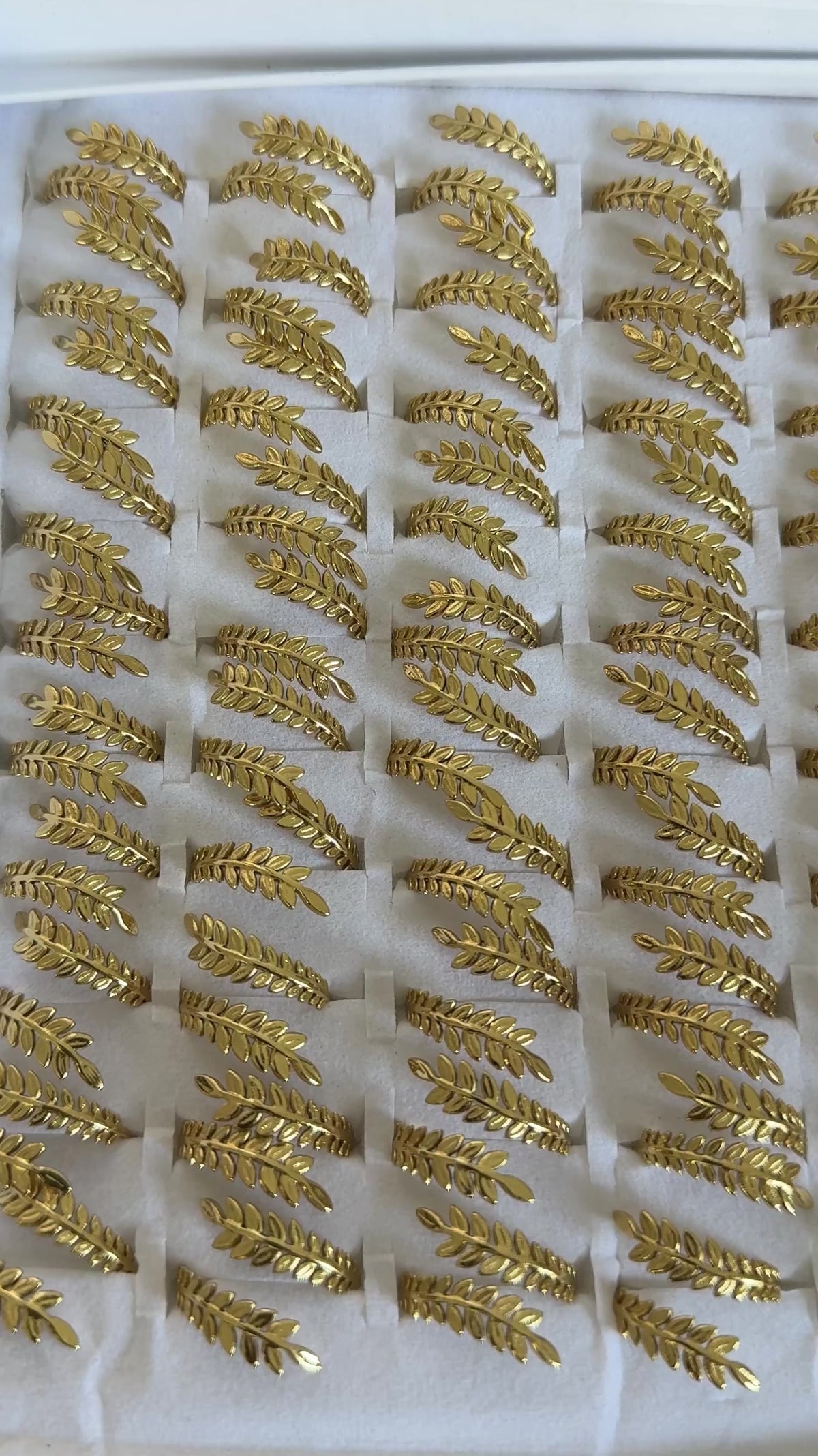 Anti-Tarnish Gold Leaf Finger Ring Adjustable Size