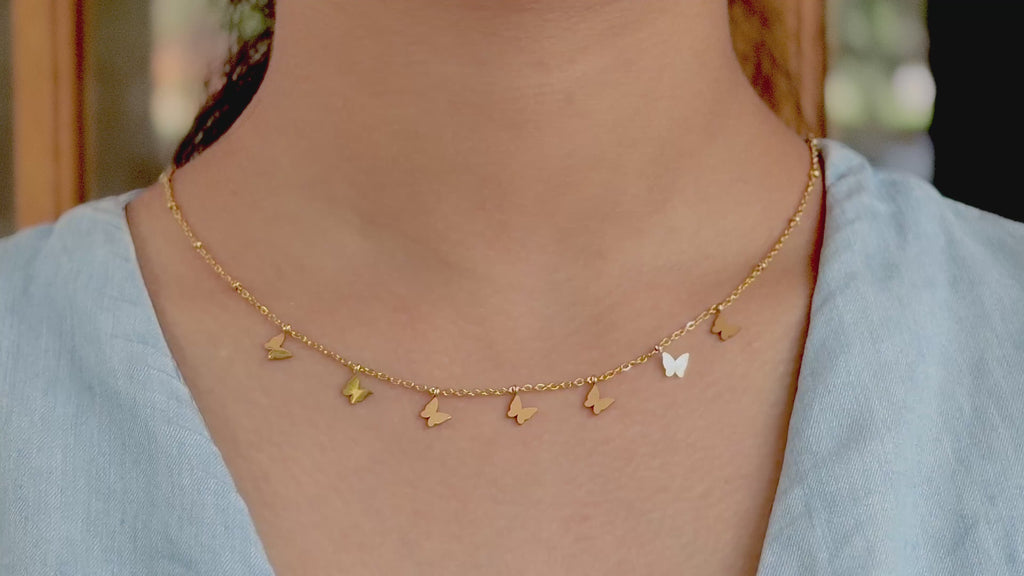 Anti-Tarnish Gold Butterfly Necklace
