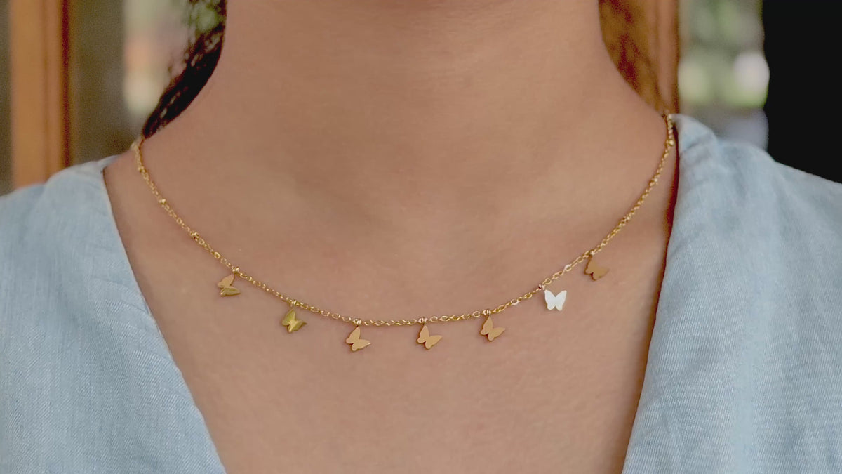 Anti-Tarnish Gold Butterfly Necklace