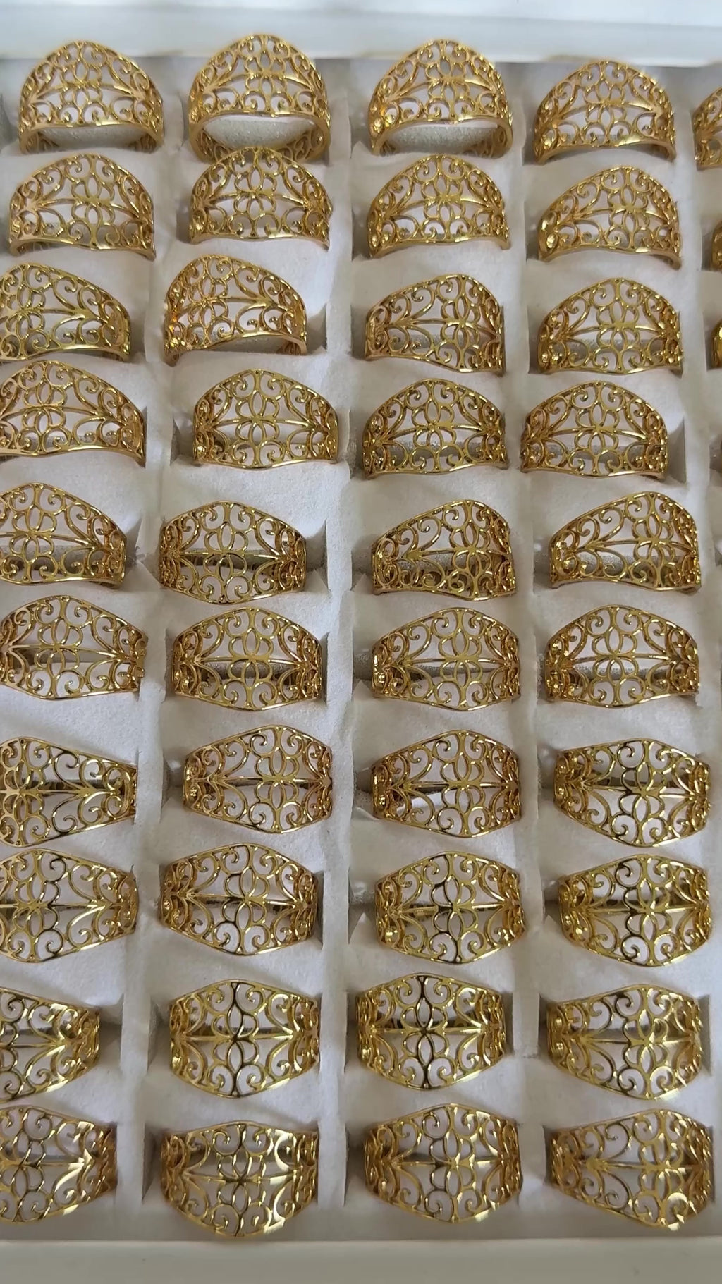 Anti-Tarnish Gold Finger Ring Adjustable Size